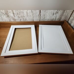 Set of Art Frame Hinged Front Opening Magnetic Closure Storage Compartment White